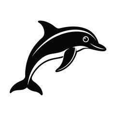 Simple Dolphin Curved Body And Fin Outline Vector Illustration