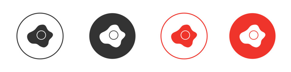 Egg fried icon Logos. Flat Vector Icon Design Template