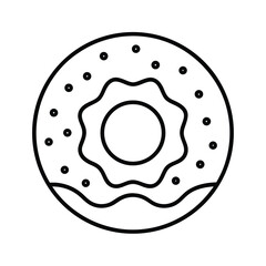 Simple Donut Round With Hole Outline Vector Illustration