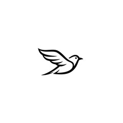 Black Bird Silhouette Vector Logo Icon White Background 1
