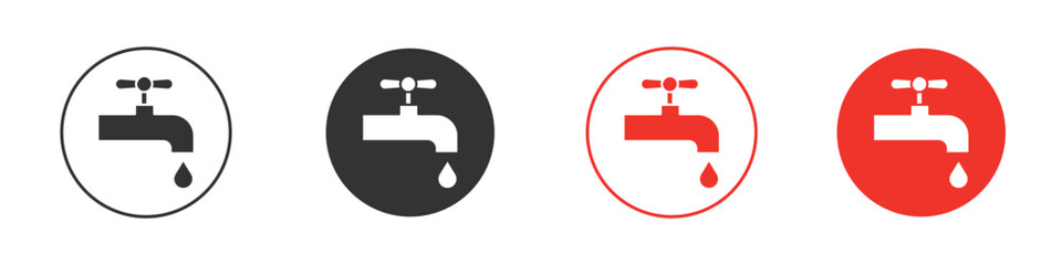 Faucet drip icon Logos. Flat Vector Icon Design Template