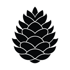 Simple Pinecone Overlapping Scales Outline Vector Illustration