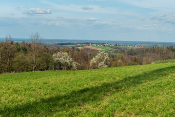 View from Babi hora hill above Terlicko village in Czech republic