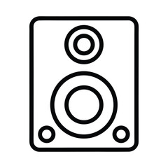 Simple Speaker Rectangle With Sound Waves Outline Vector Illustration