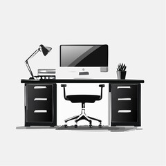 Modern Commercial Use Stylish Sleek Office Furniture Manager Table Desk image vector