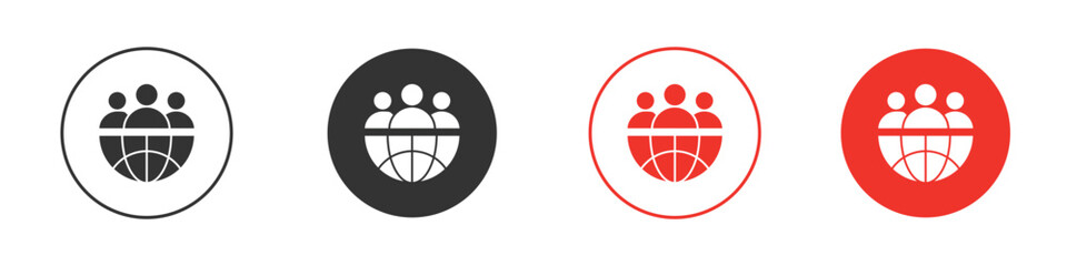 Global leadership icon Logos. Flat Vector Icon Design Template