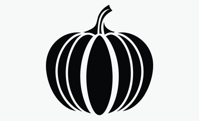 pumpkin silhouette, autumn leaves vector, black pumpkin shape, seasonal vegetable outline
