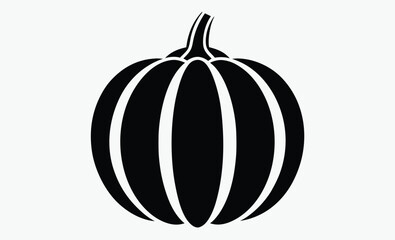 pumpkin silhouette, autumn leaves vector, black pumpkin shape, seasonal vegetable outline