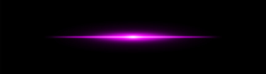 Bright horizontal pink beam. Central light burst with smooth radial fade on black background, ideal for sci-fi, energy or speed visuals.