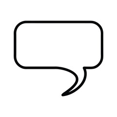 Naklejka premium Speech Bubble Rounded Rectangle Outline Vector Illustration