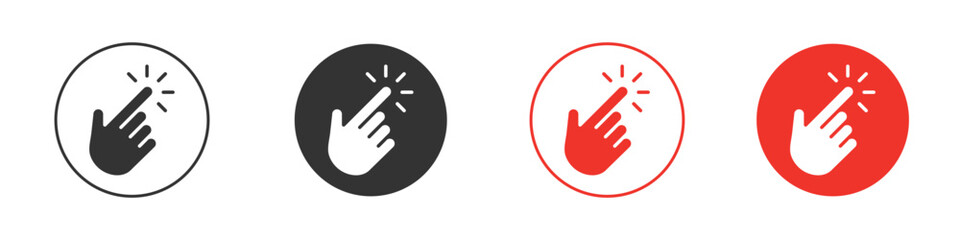 Hand click icon Logos. Flat Vector Icon Design Template