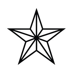 Star With Five Points Sharp Angles Outline Vector Illustration