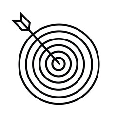 Target Concentric Circles With Center Dot Outline Vector Illustration