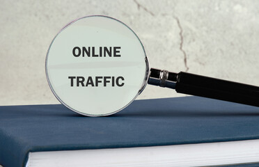 The conceptual text of ONLINE TRAFFIC. A place to copy. Business, technology, internet and...