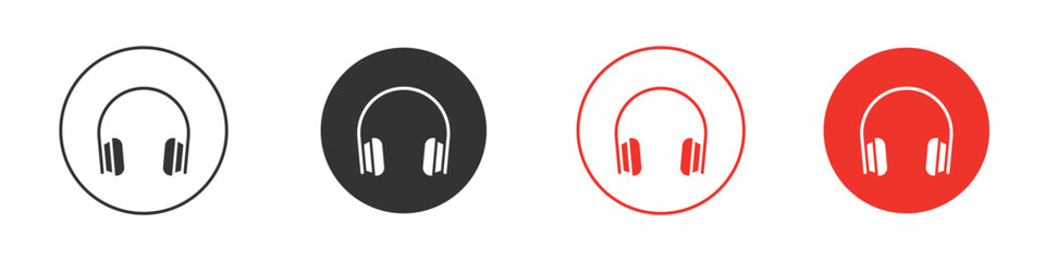 Headset icon Logos. Flat Vector Icon Design Template