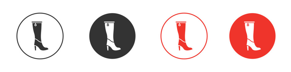 Heeled Boot icon Logos. Flat Vector Icon Design Template