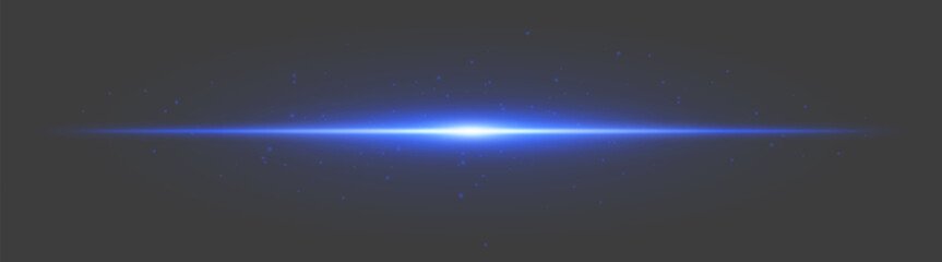 Obraz premium Blue luminous flare. Central beam with scattered particles and smooth glow on dark gray background, used for fantasy, digital energy, UI visuals.