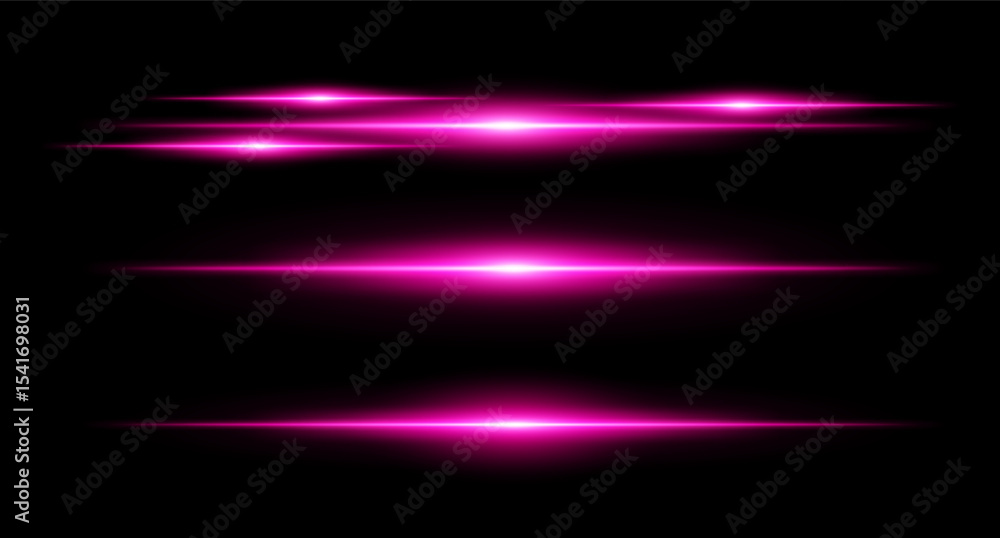 Wall mural horizontal purple flare beams in stacked layout on dark background with smooth gradients and glow ef