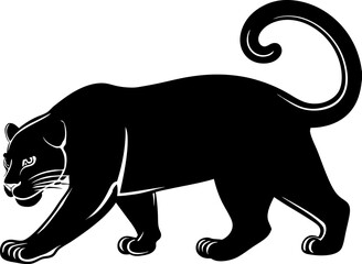 Obraz premium Jaguar Silhouette on Transparent Background, Wild Animal Icon in Black Vector Art
