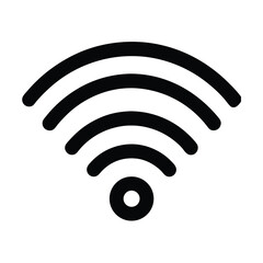 Wi Fi Symbol Three Curved Lines Outline Vector Illustration