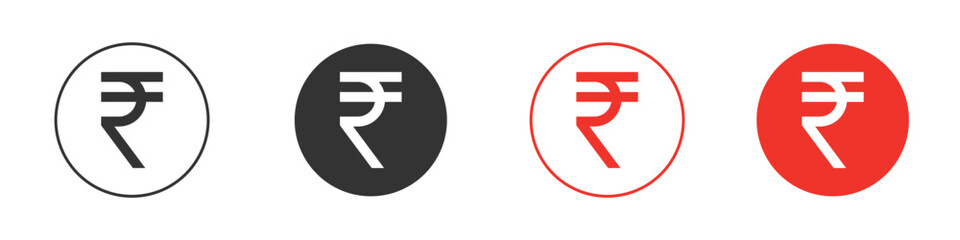 Indian rupee icon Logos. Flat Vector Icon Design Template