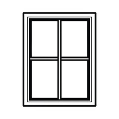 Window Square With Four Panes Outline Vector Illustration