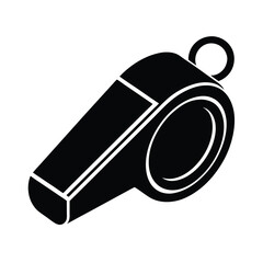 Whistle Oval With Hole Outline Vector Illustration