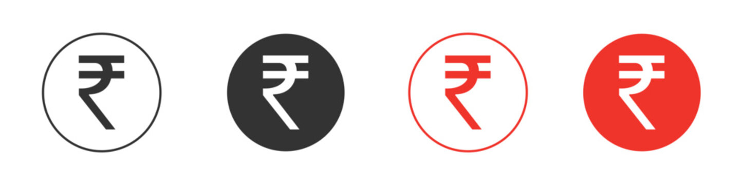 Indian rupee icon Logos. Flat Vector Icon Design Template