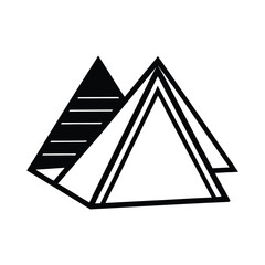 Pyramids Three Triangles Outline Vector Illustration