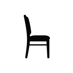 Black Silhouette Vector Chair Icon White Background