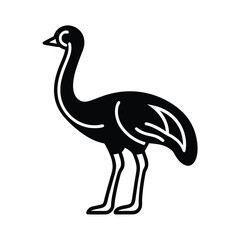 Emu Icon Outline Vector Illustration