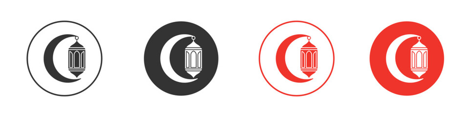Islamic lantern icon Logos. Flat Vector Icon Design Template