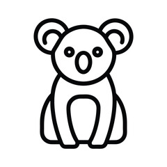 Koala Icon Outline Vector Illustration