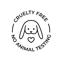 Cruelty free icon. No animal testing sign