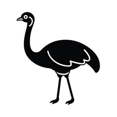 Ostrich Icon Outline Vector Illustration