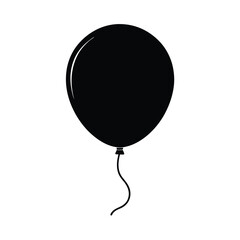 Balloon Oval With String Outline Vector Illustration