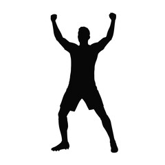 Black Silhouette Vector Player Celebrating Victory