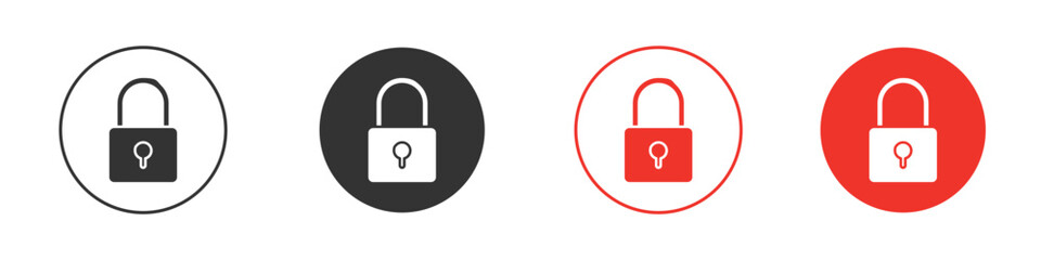 Lock closed icon Logos. Flat Vector Icon Design Template