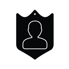 Black Silhouette Player Profile Badge Icon Vector