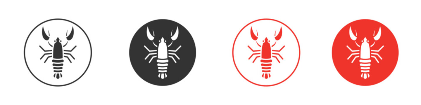 Lobster icon Logos. Flat Vector Icon Design Template