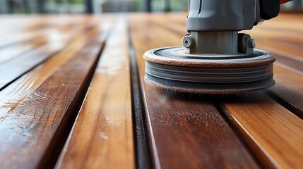 Professional deck maintenance tools orbital power sander connected