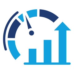 High Performance Flat Blue Icon