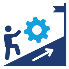 Challenge Flat Blue Icon