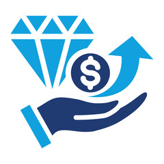 High Value Flat Blue Icon