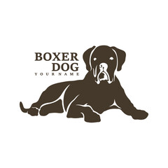 Boxer Dog logo design vector. Template Illustration. Icon Symbol