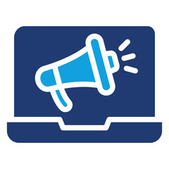 Digital Marketing Flat Blue Icon