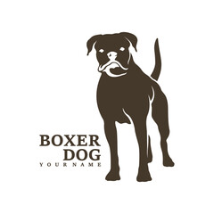 Boxer Dog logo design vector. Template Illustration. Icon Symbol
