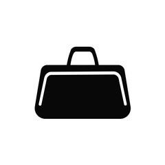 Black Silhouette Vector Racket Bag Icon White Background