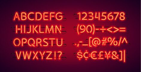 Glowing Red Neon Font. Perfect for poster design, nightlife advertising, music covers, and vintage-inspired branding.
