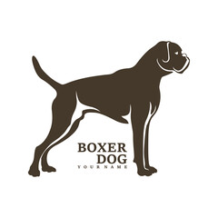 Boxer Dog logo design vector. Template Illustration. Icon Symbol